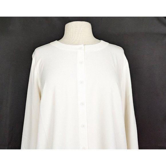 Linea Louis Dell'Olio Blouse Cream Scarf Top Shirt Misses Size 14 - Picture 4 of 9